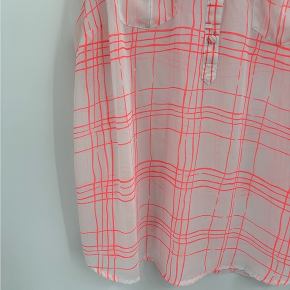 Torrid Womens Coral And Sheer White Sleeveless polyester Shirt Size 1x - Picture 4 of 15